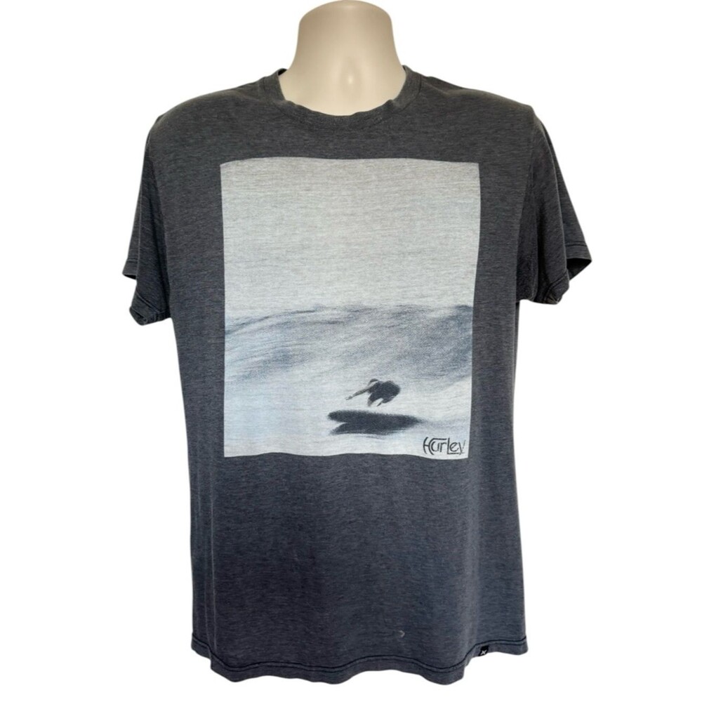 Hurley Surfer Tee Gray Grunge Beater FLAWS Sz M